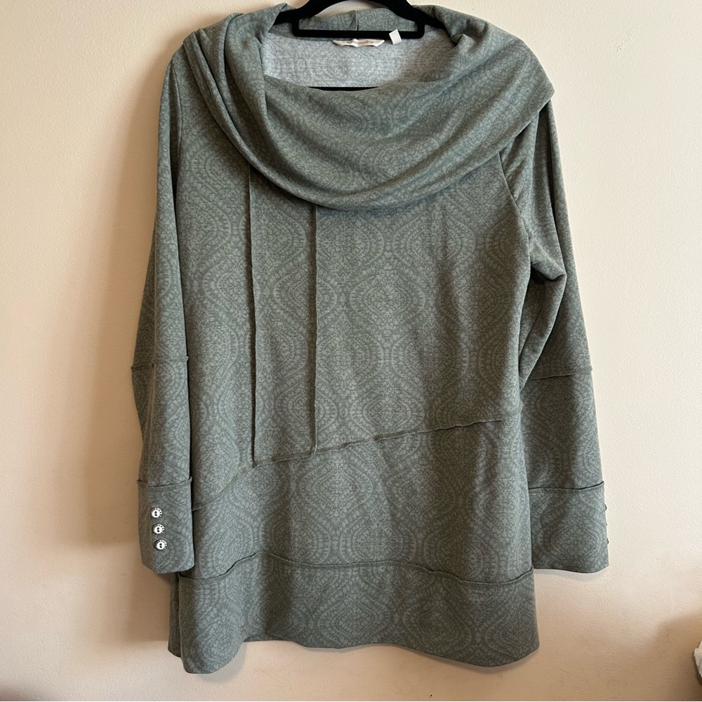 Soft Surroundings Womens Size Large Sweater Cowl Neck 3/4 Sleeves